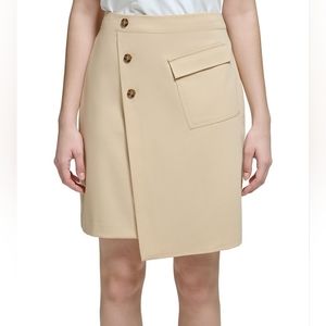 Calvin Klein black studded asymmetrical skirt